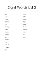 Sight Words List 3