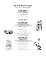 Holy Week and Easter Schedule 2021