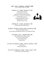 Christmas Schedule 2018